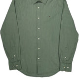 Tommy Hilfiger Striped Shirt - Small Green Cotton