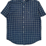 Chaps Ralph Lauren Checked Short Sleeve Shirt - Large Blue Cotton