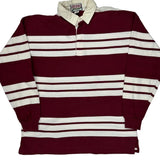 Studio Striped Rugby Shirt - XL Burgundy Cotton