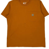 Carhartt T-Shirt - Large Orange Cotton