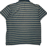Ralph Lauren Striped Polo Shirt - Large Green Cotton