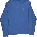 Polo By Ralph Lauren 1/4 Zip - Large Blue Cotton