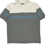 Chaps Ralph Lauren Striped Polo Shirt - Large Blue Cotton