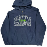 Seattle Seahawks Nfl Football Hoodie - XL Blue Cotton