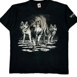 Wolf Pack Fruit Of The Loom Single Stitch T-Shirt - XL Black Cotton