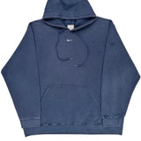 Nike Center Swoosh Hoodie - XL Blue Cotton