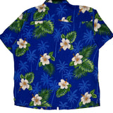 Lecanto Floral Hawaiian Shirt - XL Green Cotton
