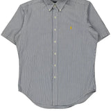 Ralph Lauren Striped Short Sleeve Shirt - Medium Blue Cotton