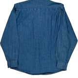 Wrangler Denim Shirt - Large Blue Cotton