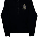 Embroidered Crest Ralph Lauren 1/4 Zip - Small Black Cotton