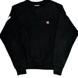 Reverse Weave Champion Spellout Sweatshirt - Small Black Cotton Blend