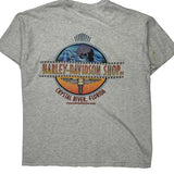 Crystal River, Florida Harley Davidson Graphic T-Shirt - Large Grey Cotton