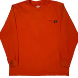 Dickies Long Sleeve T-Shirt - XL Orange Cotton