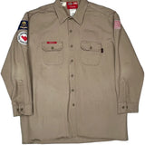 American Flag Patch Dickies Shirt - XL Khaki Cotton
