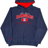 New York Rangers Reebok Graphic Hoodie - Large Navy Cotton Blend