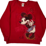 Minnie Mouse Disney Cartoon Sweatshirt - Large Red Cotton