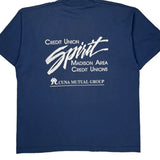 Credit Union Spirit Fruit Of The Loom Single Stitch T-Shirt - XL Blue Cotton Blend