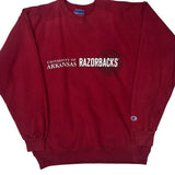 University Of Arkansas Razorbacks Champion College Sweatshirt - Medium Red Cotton