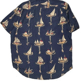 Tommy Hilfiger Hawaiian Shirt - Large Blue Viscose