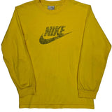 Nike Long Sleeve T-Shirt - Small Yellow Cotton