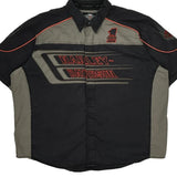 Motorcycle Harley Davidson Graphic Short Sleeve Shirt - 2XL Black Cotton