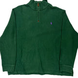 Polo By Ralph Lauren 1/4 Zip - 2XL Green Cotton