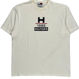Tommy Hilfiger Graphic T-Shirt - Large White Cotton