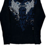 Motorcycles Harley Davidson Graphic Long Sleeve T-Shirt - Large Black Cotton