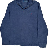 Polo By Ralph Lauren 1/4 Zip - XL Blue Cotton