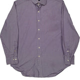 Regent Classic Fit Polo By Ralph Lauren Checked Shirt - Large Purple Cotton