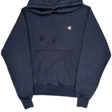 Reverse Weave Champion Hoodie - Small Navy Cotton