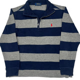 Age 12-13 Polo By Ralph Lauren Striped 1/4 Zip - Large Blue Cotton