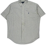 Ralph Lauren Checked Short Sleeve Shirt - Large Beige Cotton