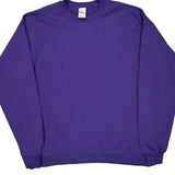 Hanes Blank Sweatshirt - Large Purple Cotton