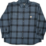 Carhartt Checked Flannel Shirt - 2XL Blue Cotton