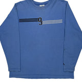 Adidas Striped Long Sleeve T-Shirt - Large Blue Cotton