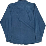 Wrangler Denim Shirt - Large Blue Cotton