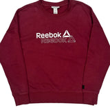 Reebok Sweatshirt - Medium Burgundy Cotton Blend