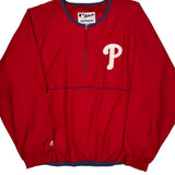 Philadelphia Phillies Majestic Mlb Baseball Jacket - XL Red Polyester