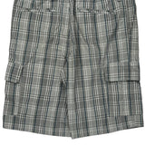 Quiksilver Checked Cargo Shorts - 38W 11L Grey Cotton