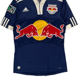 New York Red Bulls 2009-10 Adidas Away Football Shirt - Small Yellow Polyester