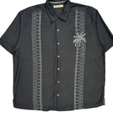 Tommy Bahama Tall Hawaiian Shirt - XL Black Silk