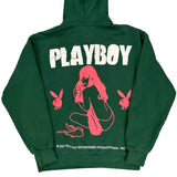 Playboy Graphic Hoodie - Small Green Cotton