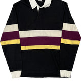 Urban Outfitters Striped Rugby Shirt - Medium Black Cotton