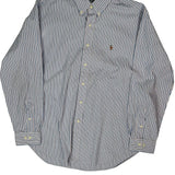 Ralph Lauren Striped Shirt - Large Blue Cotton