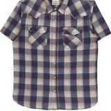Levis Checked Short Sleeve Shirt - Medium Blue Cotton