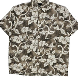Extreme Gear Floral Hawaiian Shirt - Large Brown Polyester
