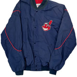 Cleveland Indians Starter Mlb Baseball Jacket - XL Navy Polyester