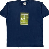 Nike Graphic T-Shirt - Large Blue Cotton
