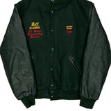 Made In USA Holloway College Varsity Jacket - Large Green Wool Blend